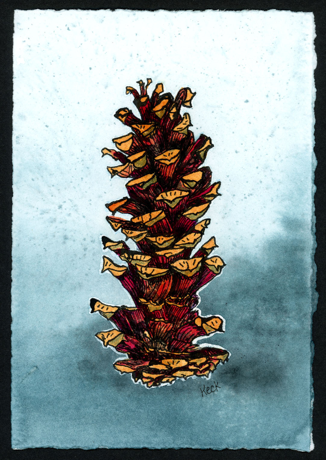 Pine Cone #2 (Approx. 5"x7" original art)