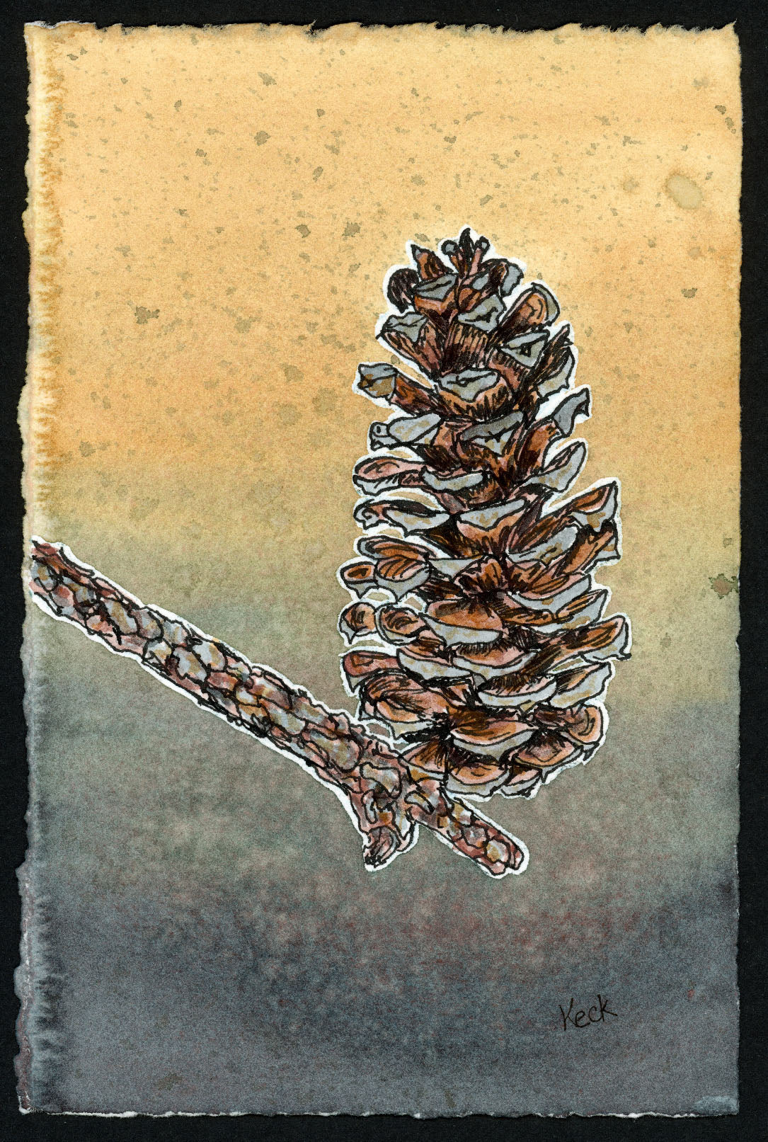 Pine Cone #3 (Approx. 5"x7" original art)