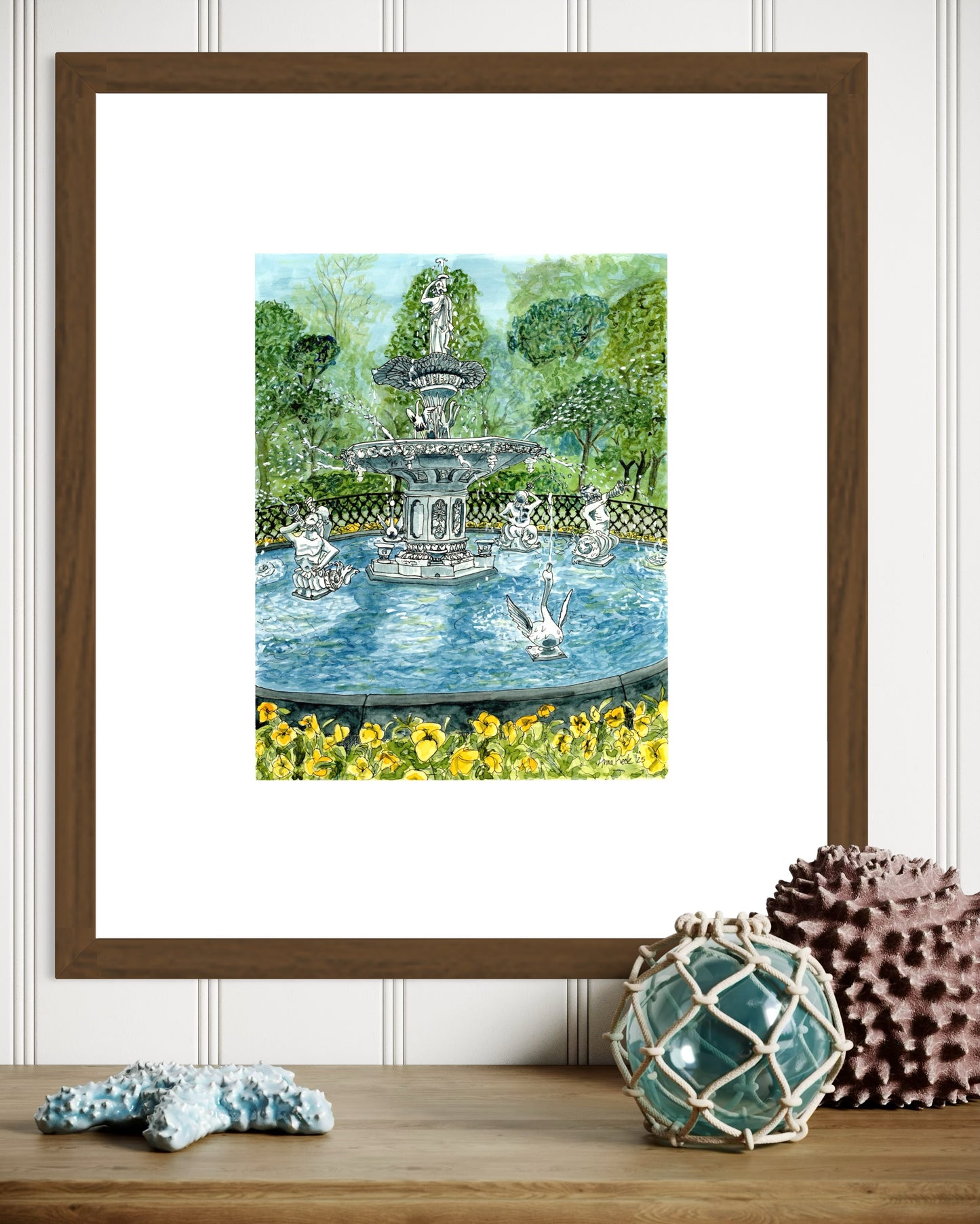Forsyth Park Water Fountain in Savannah, GA - Art Print