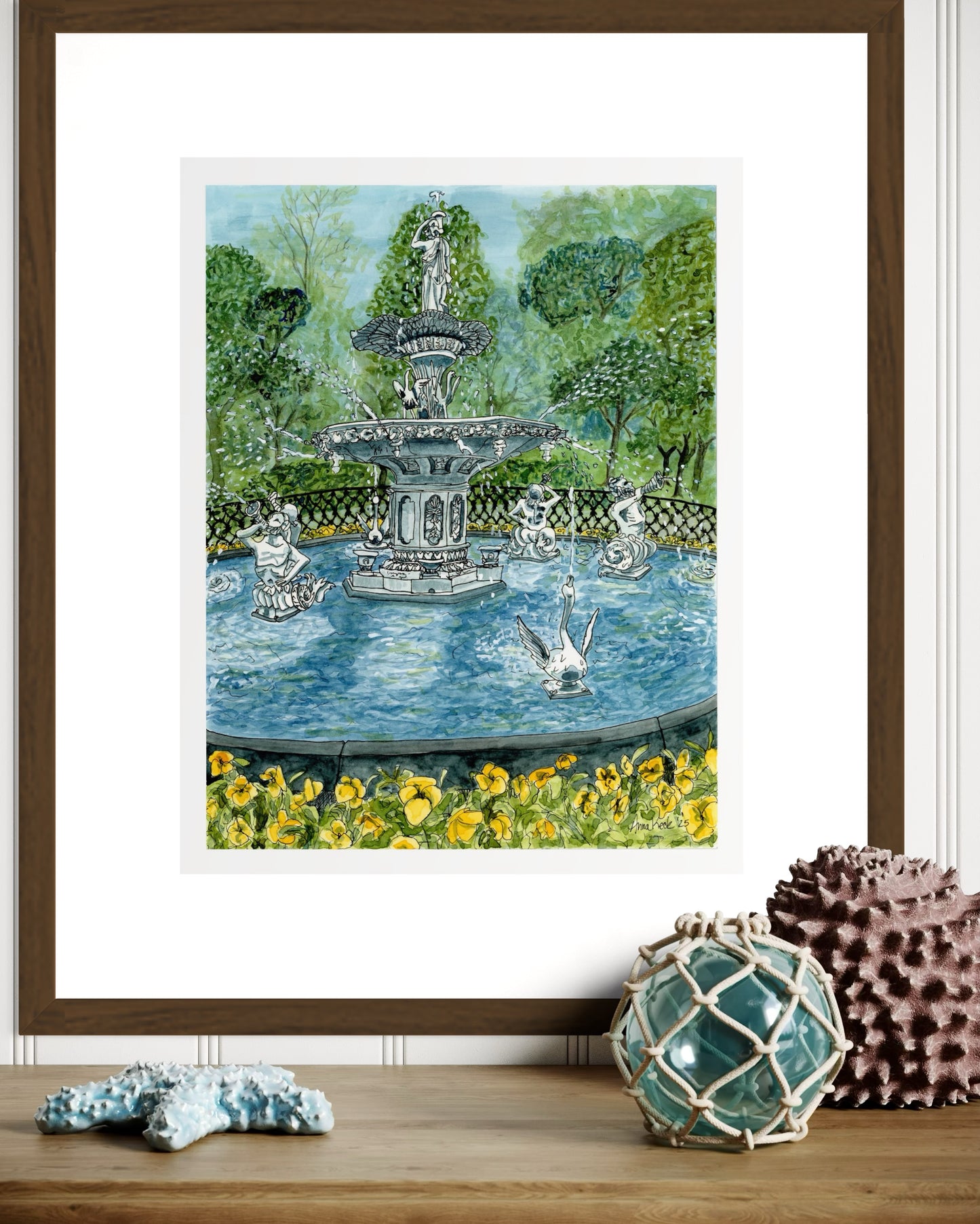 Forsyth Park Water Fountain in Savannah, GA - Art Print