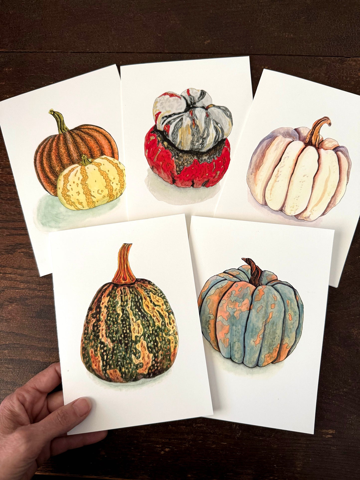 Heirloom Pumpkins - Fall Holiday Collection - 5 card Set