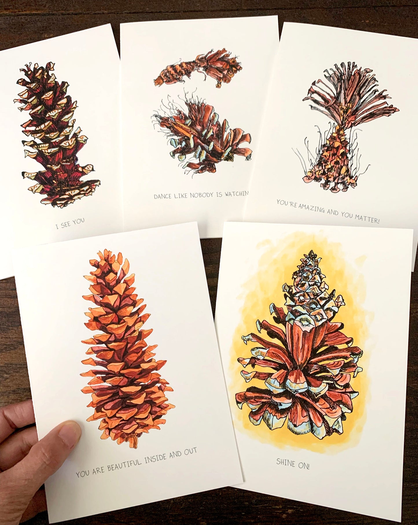 Pine Cones - Perfectly Imperfect Series - 5 card Set